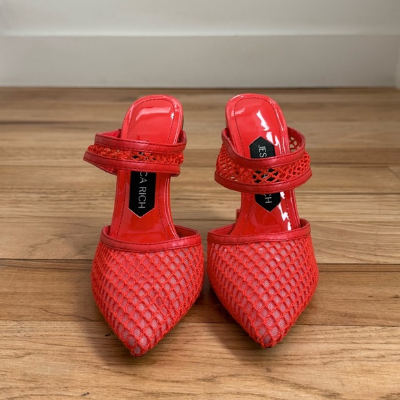 Alaia Style Jessica Rich Ysabelle Fishnet Stiletto Sandal sz 35 - Picture 3 of 5